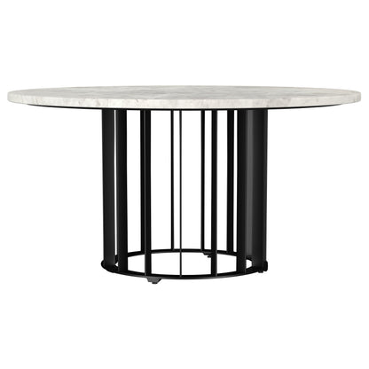Haven Round Marble Coffee and End Table Set Black