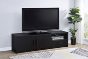 Consola multimedia Murray para TV de 70 pulgadas y 2 puertas, color negro
