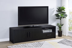 Consola multimedia Murray para TV de 70 pulgadas y 2 puertas, color negro