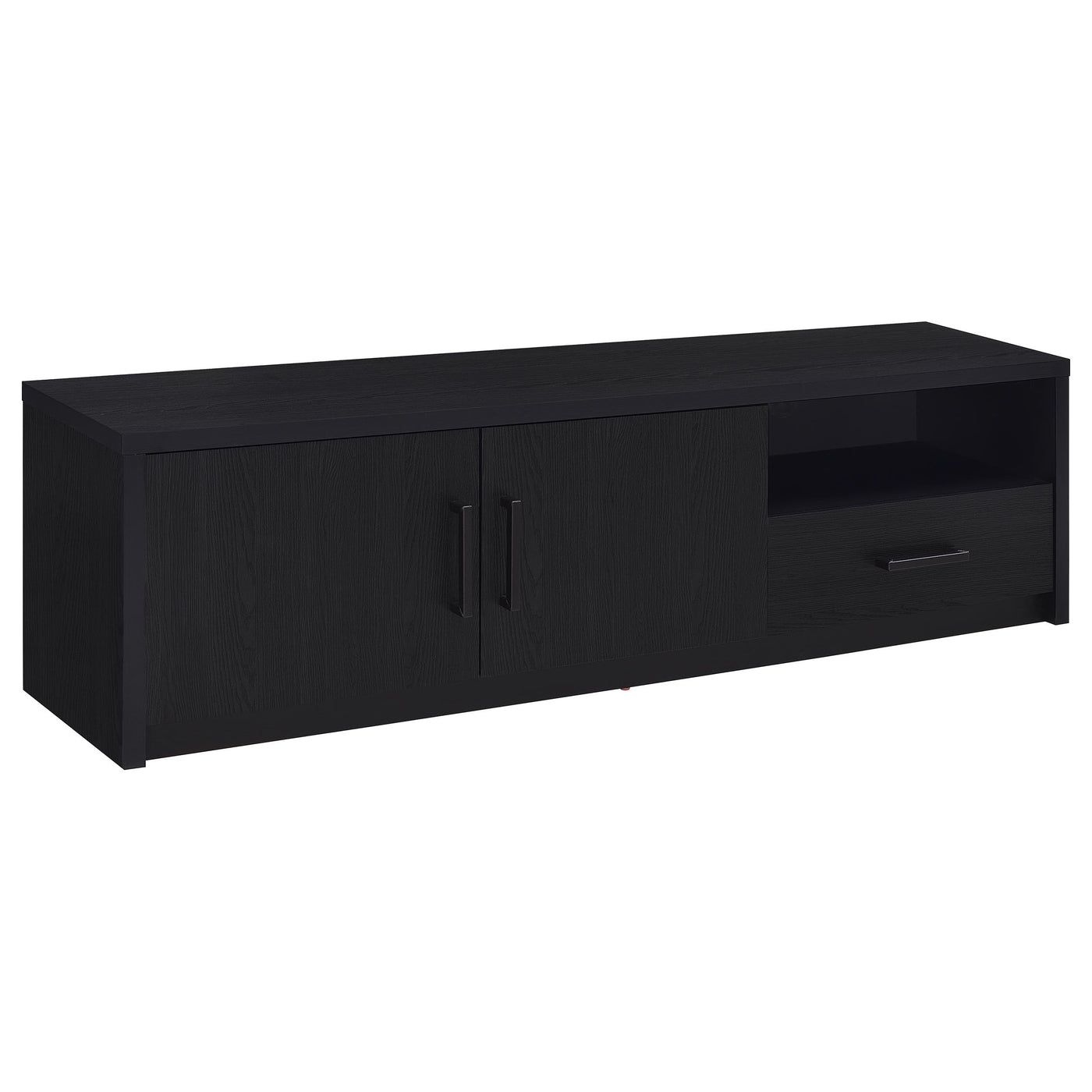 Consola multimedia Murray para TV de 70 pulgadas y 2 puertas, color negro