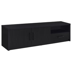 Consola multimedia Murray para TV de 70 pulgadas y 2 puertas, color negro