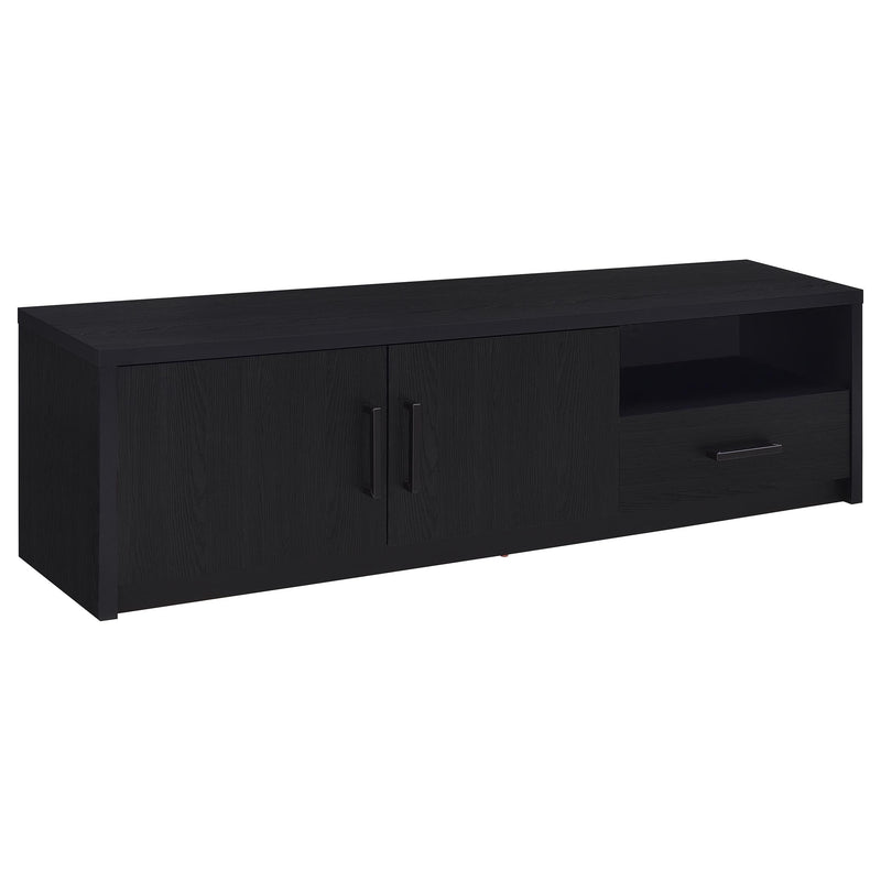Consola multimedia Murray para TV de 70 pulgadas y 2 puertas, color negro