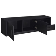 Consola multimedia Murray para TV de 70 pulgadas y 2 puertas, color negro