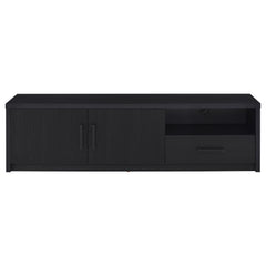 Consola multimedia Murray para TV de 70 pulgadas y 2 puertas, color negro