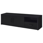 Consola multimedia Murray para TV de 70 pulgadas y 2 puertas, color negro