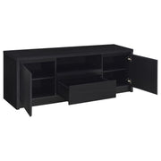 Mueble de TV Winfield de 2 puertas, consola multimedia, color negro