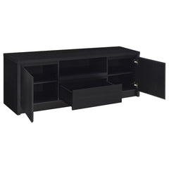 Mueble de TV Winfield de 2 puertas, consola multimedia, color negro