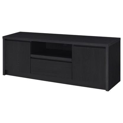 Mueble de TV Winfield de 2 puertas, consola multimedia, color negro