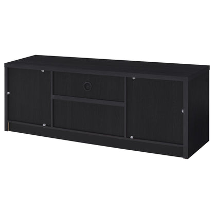 Mueble de TV Winfield de 2 puertas, consola multimedia, color negro