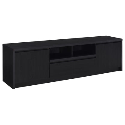 Mueble de TV Winfield de 2 puertas, consola multimedia, color negro