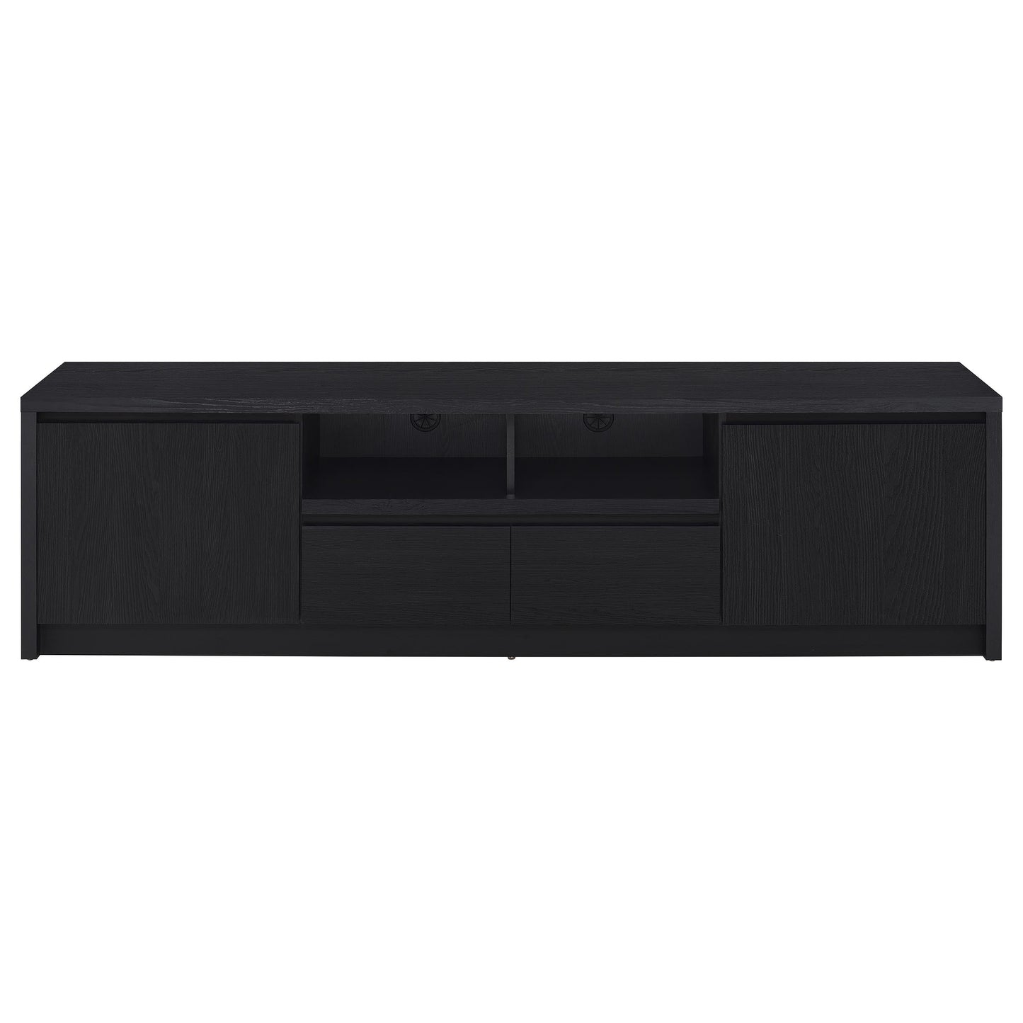 Mueble de TV Winfield de 2 puertas, consola multimedia, color negro