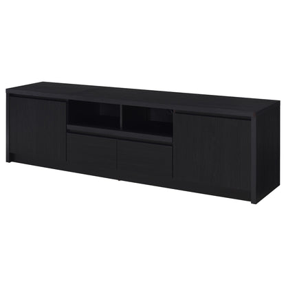 Mueble de TV Winfield de 2 puertas, consola multimedia, color negro