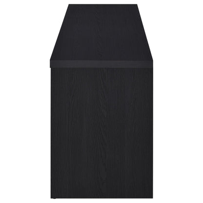 Mueble de TV Winfield de 2 puertas, consola multimedia, color negro