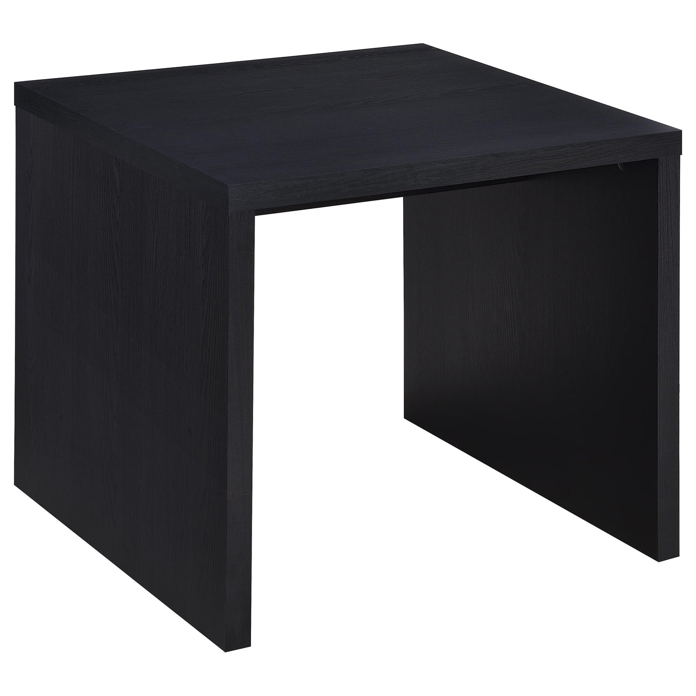 Mesa auxiliar cuadrada de madera de ingeniería Knapp, color negro