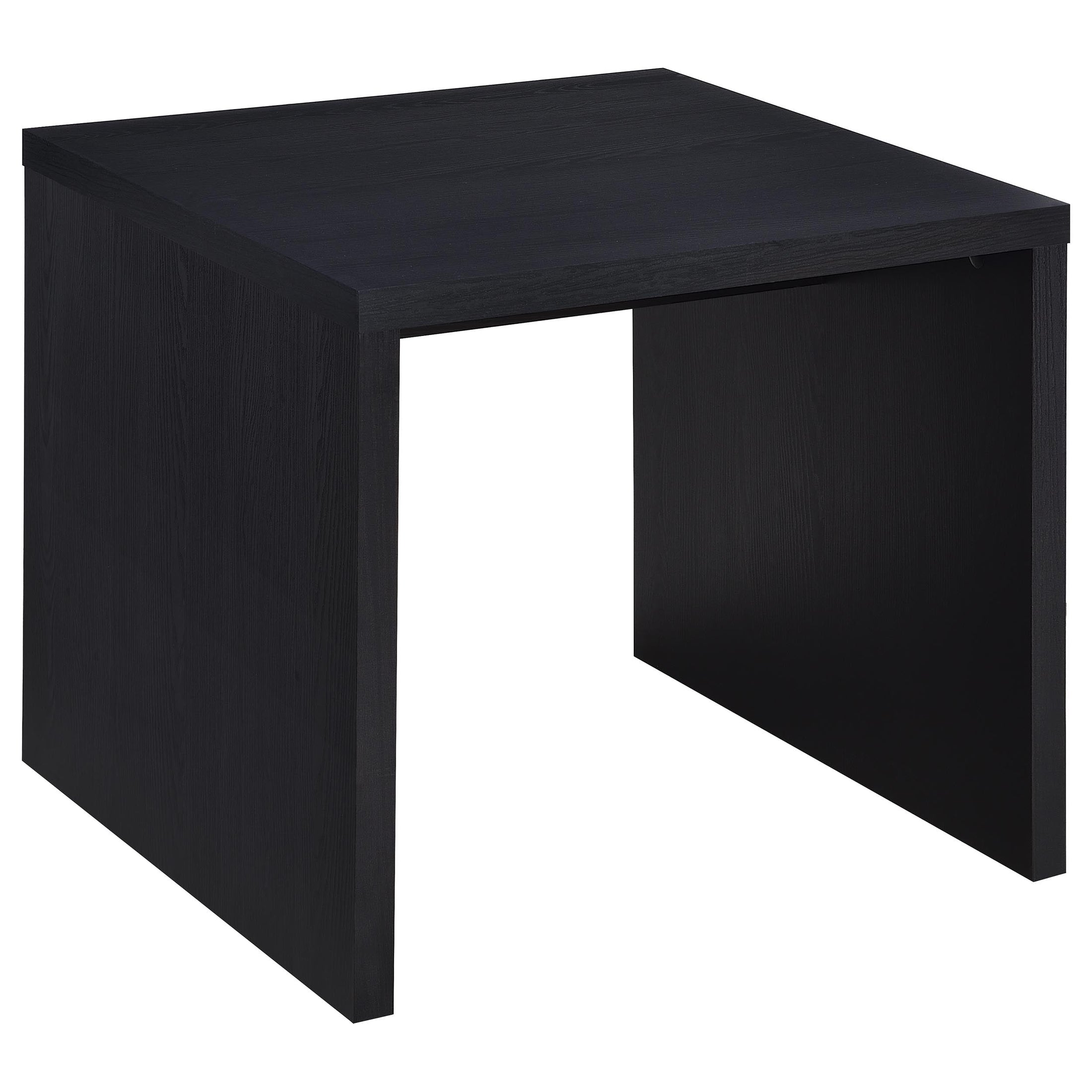 Mesa auxiliar cuadrada de madera de ingeniería Knapp, color negro