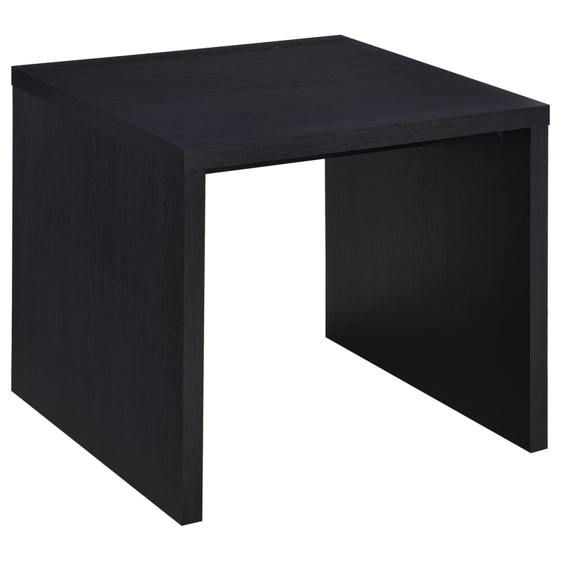 Mesa auxiliar cuadrada de madera de ingeniería Knapp, color negro