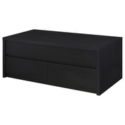 Mesa de centro elevable Knapp con dos cajones, color negro