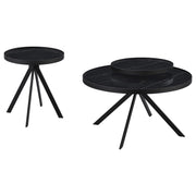 Juego de mesa auxiliar y de centro redonda Briggs, color negro