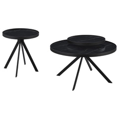 Juego de mesa auxiliar y de centro redonda Briggs, color negro