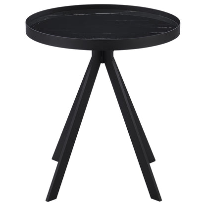 Briggs Round Coffee and End Table Set Black