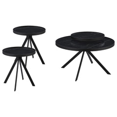 Juego de mesa auxiliar y de centro redonda Briggs, color negro