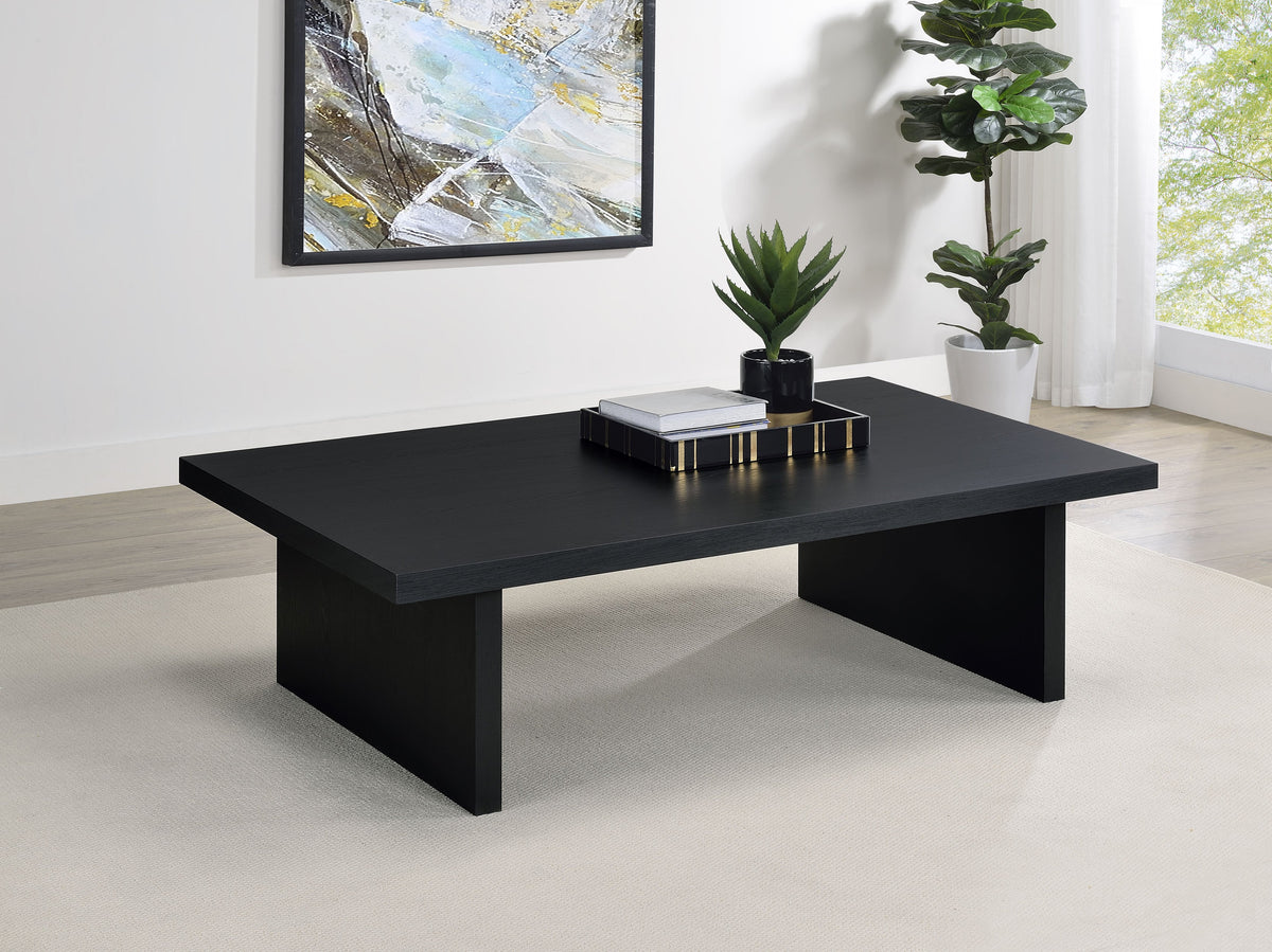 Mesa de centro rectangular laminada Max, color negro