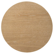 Ottowa Round Wood Side End Table with Shelf Light Oak