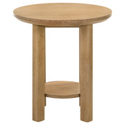Ottowa  Round Wood Coffee Table Set Light Oak