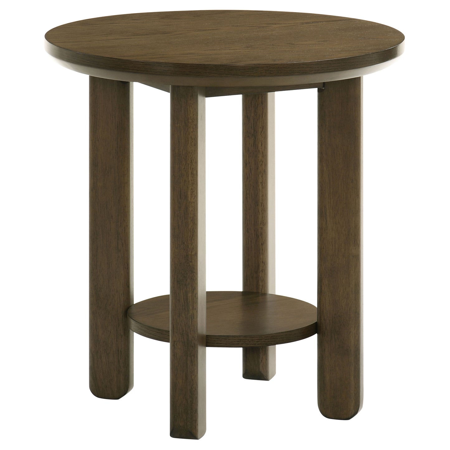 Ottowa  Round Wood Coffee Table Set Brown