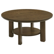 Ottowa  Round Wood Coffee Table Set Brown