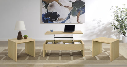 Canoga Lift Top Cocktail Coffee Table Set Light Oak