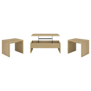 Canoga Lift Top Cocktail Coffee Table Set Light Oak