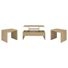 Canoga Lift Top Cocktail Coffee Table Set Light Oak