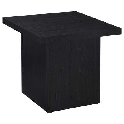 Devar Square Cocktail Coffee End Table Set Black