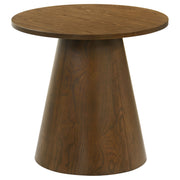 Franklin 2-piece Round Pedestal Coffee Table Set Dark Brown