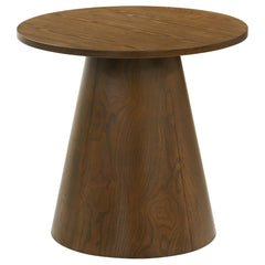 Franklin 2-piece Round Pedestal Coffee Table Set Dark Brown