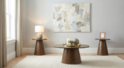 Franklin 3-piece Round Pedestal Coffee Table Set Dark Brown
