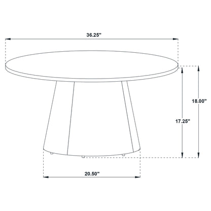 Franklin 3-piece Round Pedestal Coffee Table Set Dark Brown