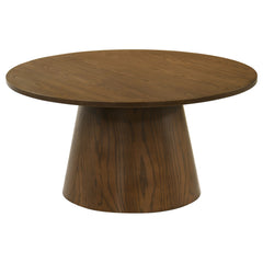 Franklin 36-inch Round Pedestal Coffee Table Dark Brown
