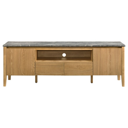Bradley 63-inch 2-Door SmartTop™ TV Stand Grey and Natural