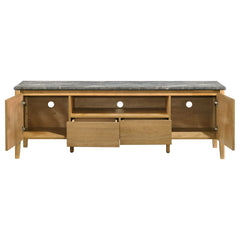 Bradley 63-inch 2-Door SmartTop™ TV Stand Grey and Natural