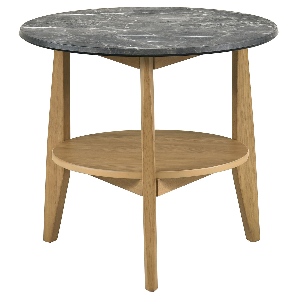 Bradley Round SmartTop™ End Side Table Grey and Natural