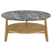 Bradley 2-Piece Round SmartTop™ Coffee Table Set Grey and Natural