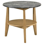 Bradley 3-Piece Round SmartTop™ Coffee Table Set Grey and Natural