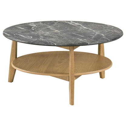 Bradley 3-Piece Round SmartTop™ Coffee Table Set Grey and Natural