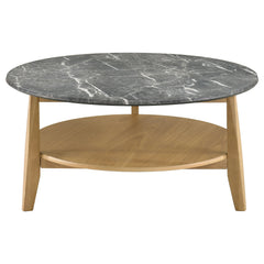 Bradley Round SmartTop™ Cocktail Coffee Table Grey and Natural