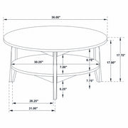 Bradley Round SmartTop™ Cocktail Coffee Table Grey and Natural
