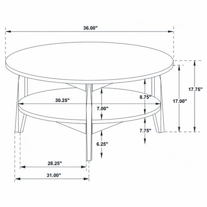 Bradley Round SmartTop™ Cocktail Coffee Table Grey and Natural
