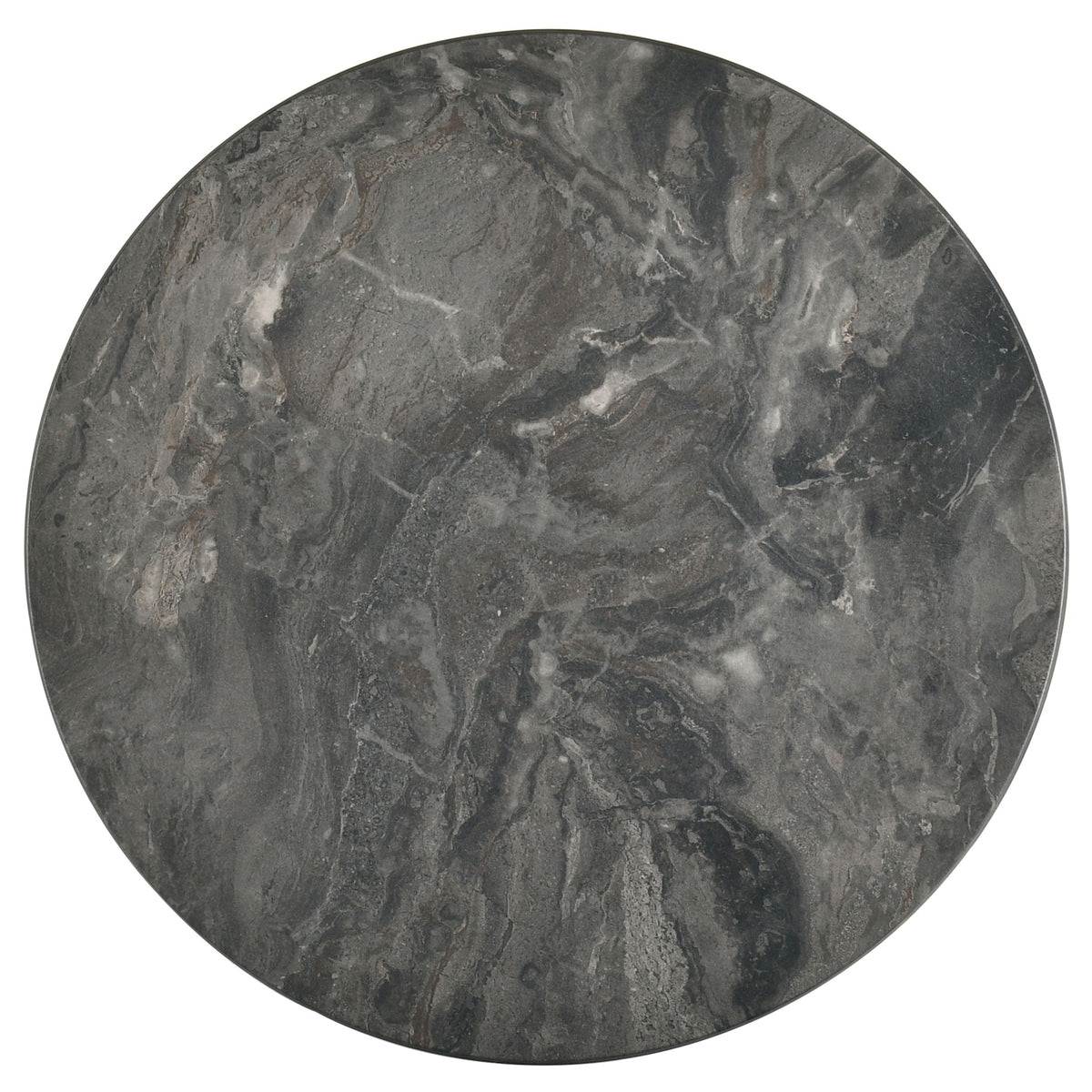 Bradley Round SmartTop™ End Side Table Smokey Grey and Dark Brown