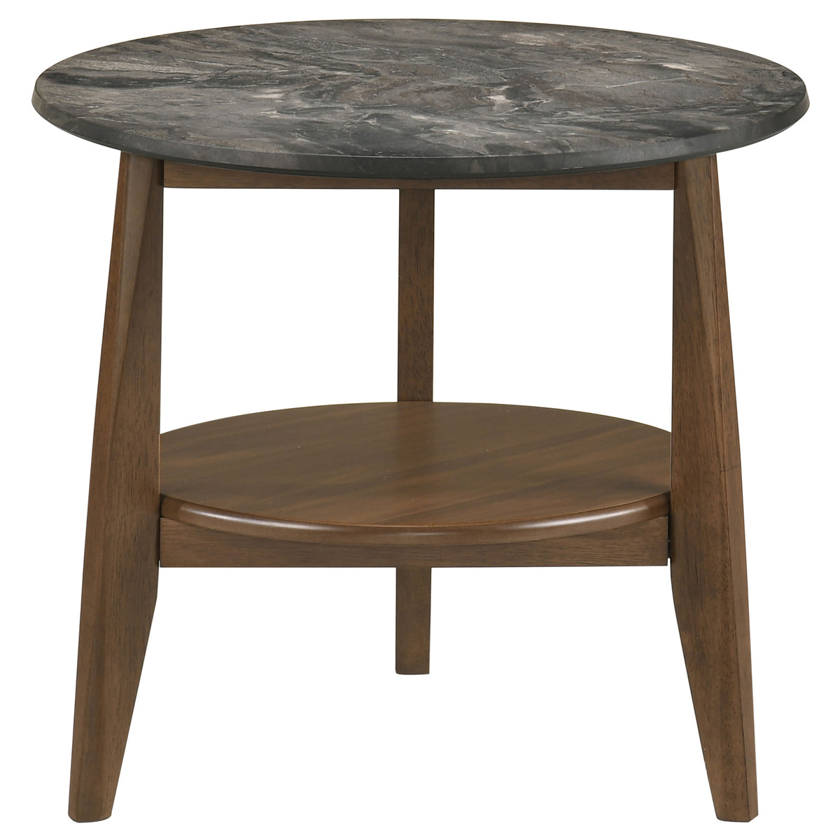Bradley 2-Piece Round SmartTop™ Coffee Table Set Smokey Grey and Dark Brown